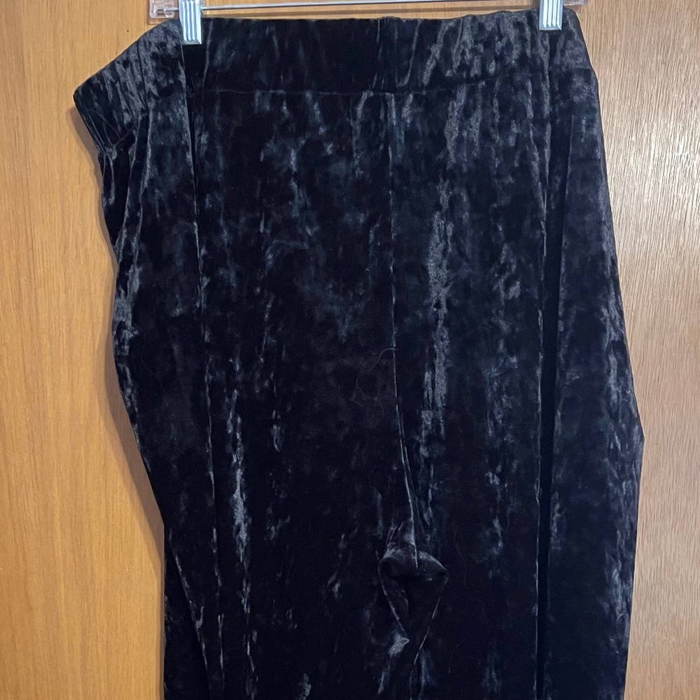 Black Velvet Wide Leg Pants
